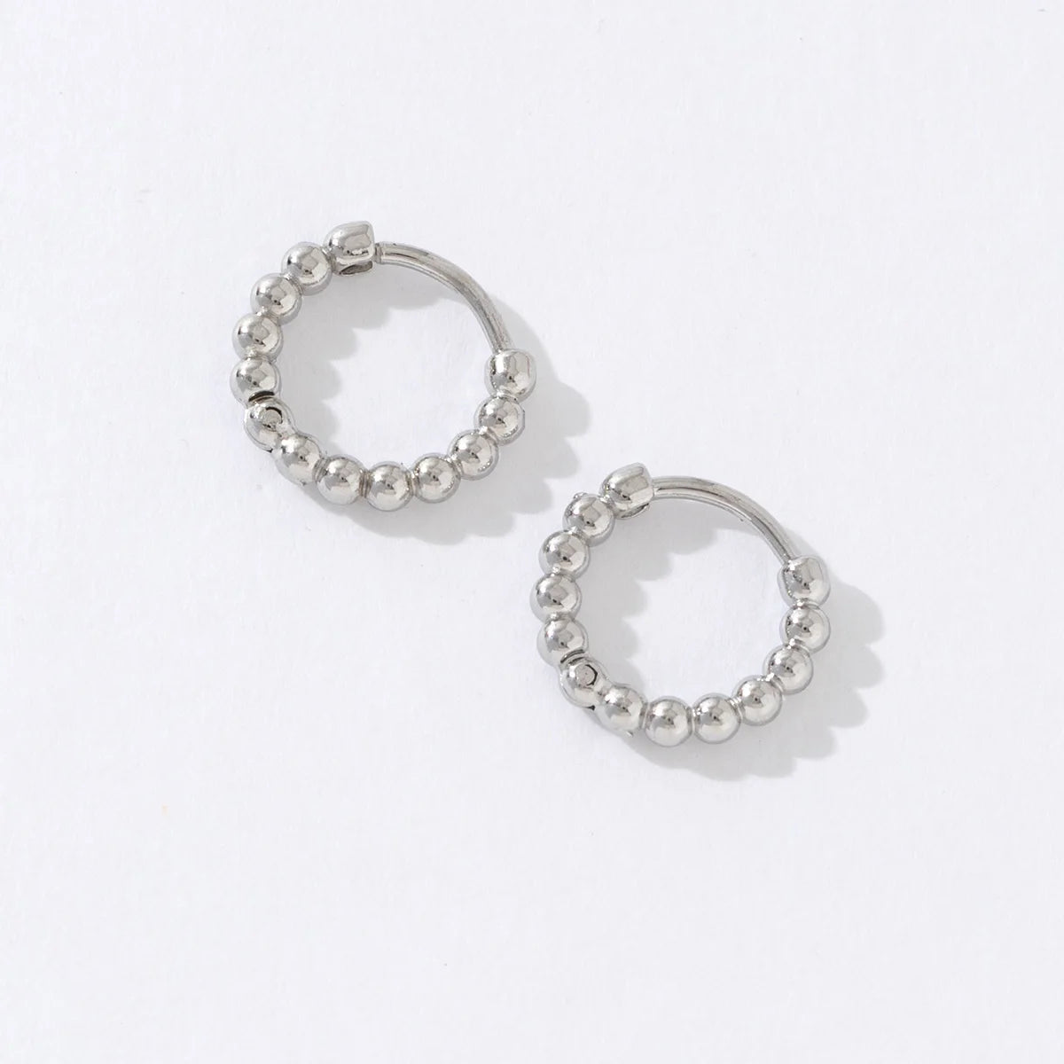 Cute Fine Trendy Fashionable Tarnish Free Minimalist Stainless Steel 18K Pvd Gold Plated Small Beads Hoop Earring for Women