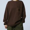 Factory Customized Men High Quality Tshirt Oversized Long Sleeve Waffle TShirts for Men Zipper Pocket With Double Adjustable Hem