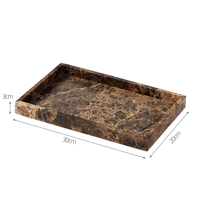 Custom Luxury Marble Bathroom Tray Rectangle Natural Marble Toilet Bathroom Assesories Decorative Tray