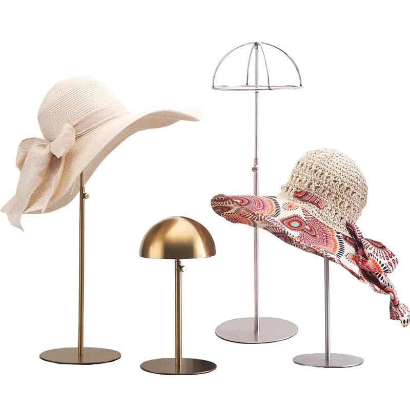 Adjustable Stainless Steel & Iron Desktop Hat Rack Convenient Store Display Stand for Cross-Border Clothing Mall Display Rack