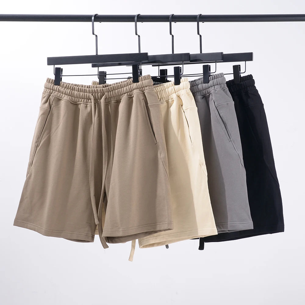 Sandian 380g Heavyweight Cotton Short Sweatpants Drawstring Loose Solid Color Men's Sports Casual Shorts Pants