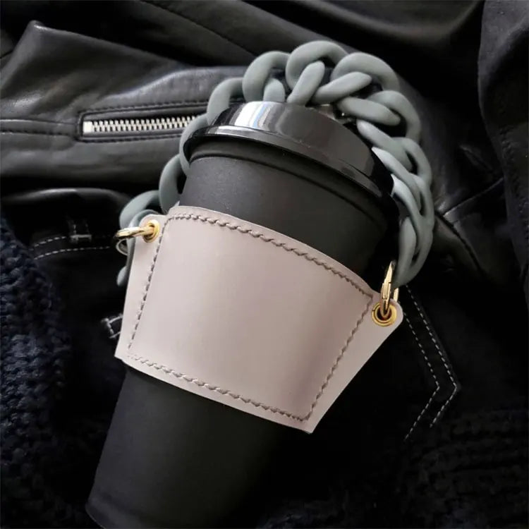 High Quality Custom logo Hot Cup Sleeve Leather Coffee Cup Sleeve