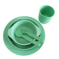 Eco-Friendly 6-Piece PLA Biodegradable Dinnerware Set Reusable Serving Dish Bowl Spoon Fork and Plate Dish Set for Kids Adults