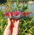 DIY Instagram Hot Sell Natural Crystal Red Blue Crown Hairband Bridal Headdress Party Moon Tree Hairband Comb