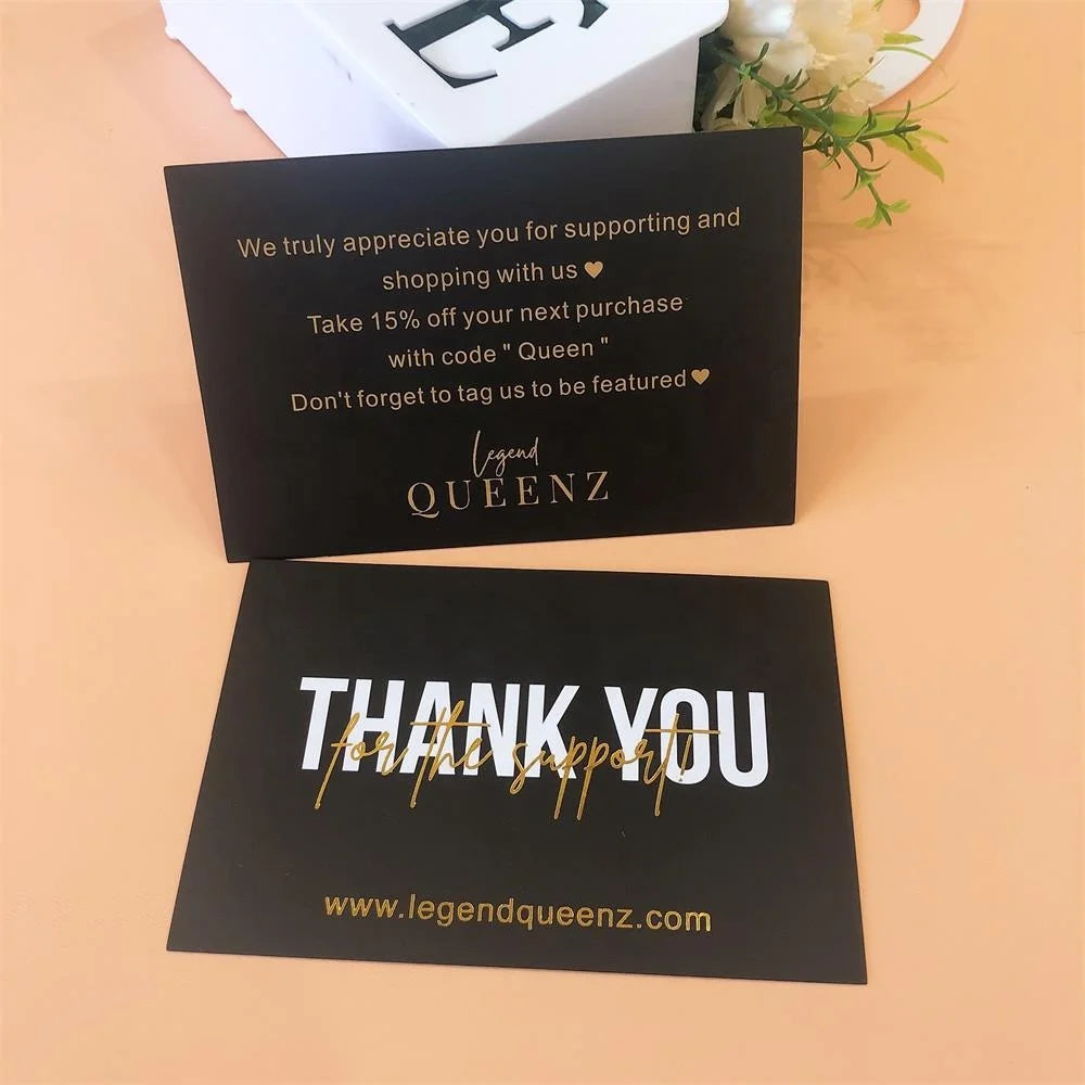 Best Selling 300gsm Foil Business Thank You Cards Luxury European Style Greeting Card Hot Stamping Paper Paperboard Printing