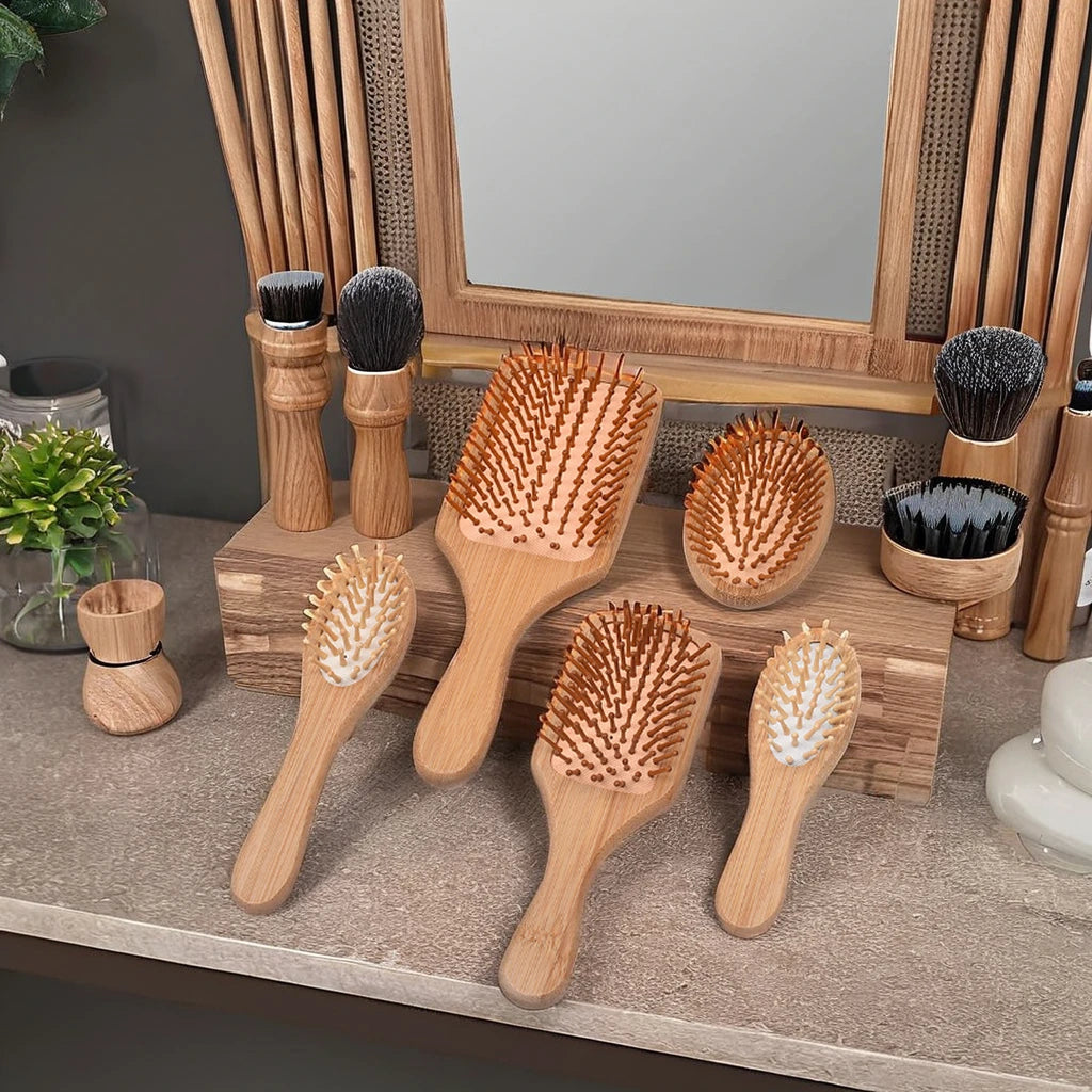 China's Supplier Wood Paddle Hair Brush Massage Bamboo Wooden Comb with Custom Logo
