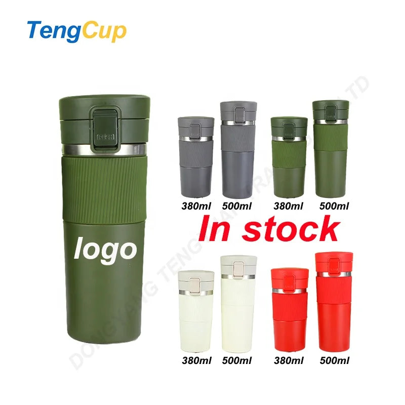 TY 380ml/500ml Customized Logo 304 Stainless Steel Vacuum Insulated Thermos Flask Straw 6-12 Hours Thermal Insulation Portable