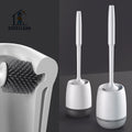 Highly Efficient Soft TPR Bathroom Clean Brush Plastic Toilet Silicon Brush Set With Holder