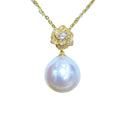 JW106 9-10mm  DIY Natural Real Freshwater Pearl Set Charm  Accessories 925 Sterling Silver  Gold Plated Jewelry Set for Women