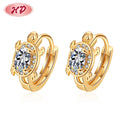 Hengdian New High-quality 18k Gold Cute Turtle  Animal Diamond 3A Cubic Zircon Huggies Women's Earrings