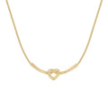 Latest 18K Gold Plated Stainless Steel Jewelry Round Snake Chain Love Heart Shape Zircon Pendant for Women Gift Necklace P243443