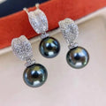 JW104 9-10mm  DIY Natural Real Freshwater Pearl Set Charm  Accessories 925 Sterling Silver  Gold Plated Jewelry Set for Women