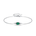 SL2051 925 Sterling Silver Fashion Colorful Oval Zircon Geometric Design Chain Bracelet for Women  Girls Jewelry Party Gift