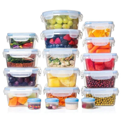 OWNSWING 16pcs Set Kitchen Crisper Set Microwave Lunch Box Refrigerator Fruit and Vegetables Sealed Storage Box Storage Box