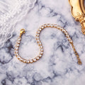 Dainty Minimalist Jewelry Stainless Steel 18K Gold PVD Plated Clear CZ Zircon Stone Tennis Chain Charm Adjustable Bracelet Women