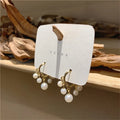 AA00818 Indian Korean Style Alloy Pearl Earrings Simple Heart Design Hoop Earings for Women Fashion Accessories Jewelry