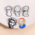 Unique Gift Celebrity Human Statue Art Enamel Pins Wholesale Classic Figure Sculpture Lapel Shirt Backpack Bag Pin Brooches