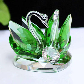 Shining Crystal Couple Swan for Wedding Gifts Favors Wedding Giveaway Gift Crystal Animal Swan Glass Craft Home Decoration