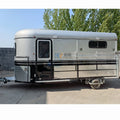 2025 Factory Supply 2 Horse Straight Load Trailer Deluxe Horse Trailer Truck with Living Quarters