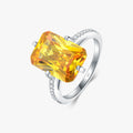 Real 925 Sterling Silver Sparkle Exquisite Gold Color Zircon Finger Rings for Women Party Fine Jewelry Accessories