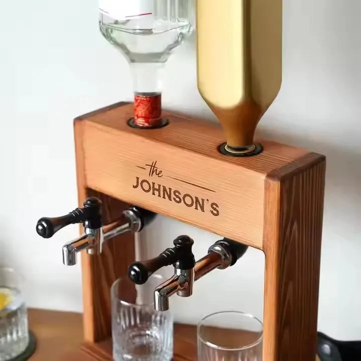 Solid Wood Handcrafted Whiskey Water Dispenser Bar Accessories for Engagement Gifts Wholesale