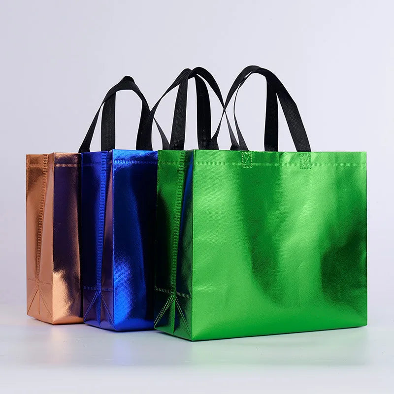 Non-woven Fabric Shopping Gift Bags with Handles Smooth Waterproof Clothing Business Packaging Bag Large Storage Bag