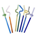 Custom Colorful Eco-friendly Borosilicate Glass Reusable Twist Straw with Custom Logo-Modern Design for Coffee Cola & Drinks