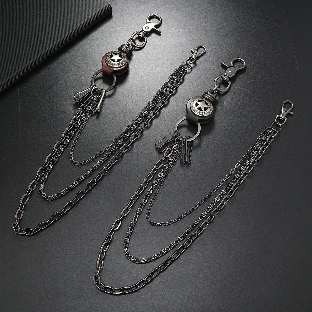 New Design Fashion Star Punk Rock Style Personality Metal Trouser Chain Wallet Chain Dress Decoration Chain Men's Accessories