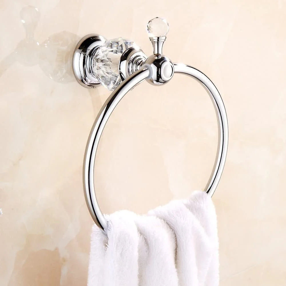 Modern Design Chrome Finish Sustainable Wall-Mounted Hotel Towel Rack with Towel Ring and 3-Year Warranty for Bathroom