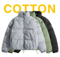 Custom Winter Clothing Stand Collar Men's Knitted Plus Size Casual Down Puffer Jacket Zipper Loose Bubble Coat