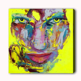 Palette Knife Portrait Man Face Paintings Art Work Canvas Oil Painting Street Art Colorful Hand Painted