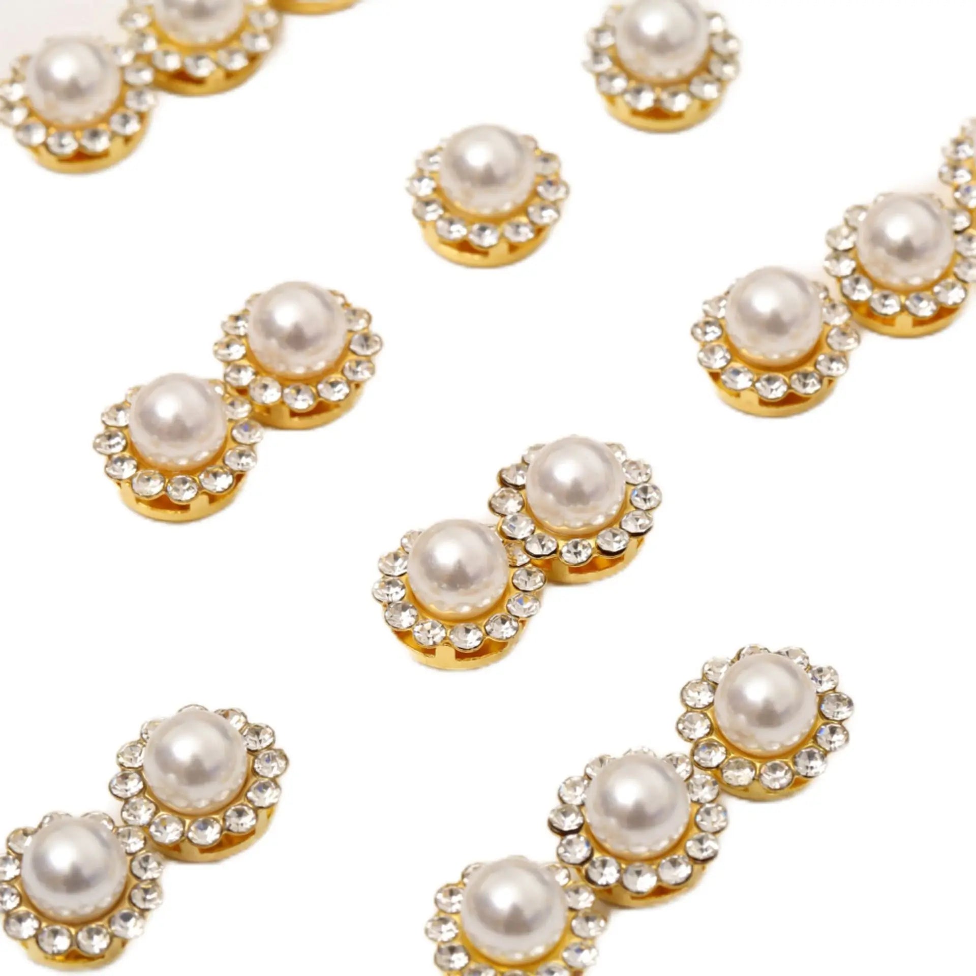 DIY Clothes Accessories Glass Drill Rhinestones Gold Bottom Jewelry Making Material Sewing Plastic Bulk ABS Imation Loose Pearls