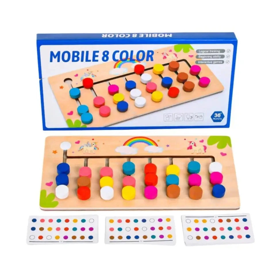 Wooden 4 Color Logical Thinking Matching Maze Game Early Education Montessori Focus Training Parent-Child Interactive Toys
