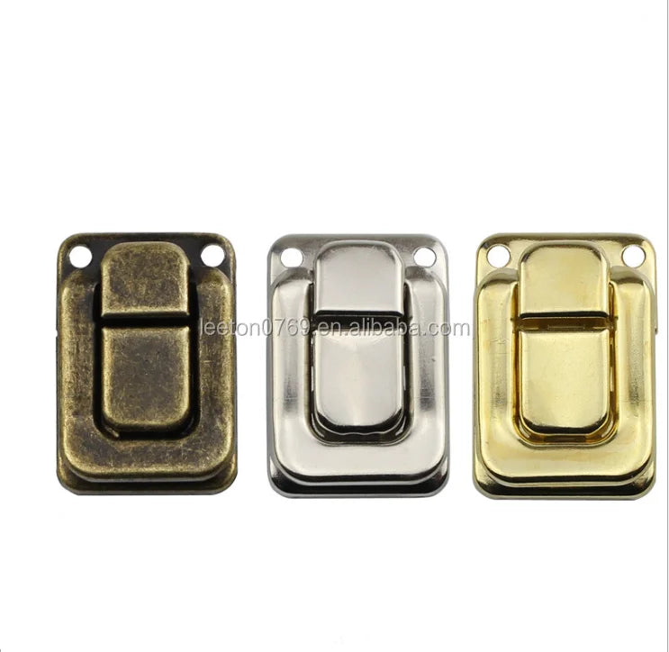 Stock Supply Box Accessories 27 X 40mm Gold Nickel and Antique Brass Metal Jewelry Box Locks