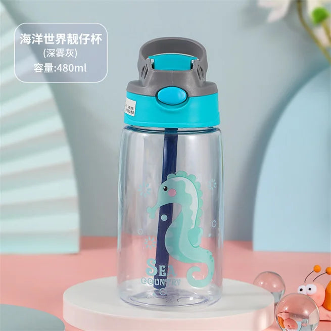 Custom Pattern Special Lemon Juice Light-Weight Transparent 480Ml Water Bottle for Kids