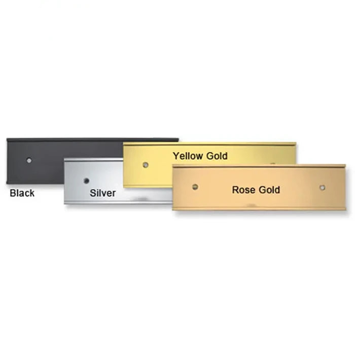 Engraved Wall Name Plate with Aluminum Holder and Optional Company logo and Personal Name