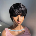 Short Pixie Cut Wig Human Hair Ready to Wear Brazilian Human Hair Wigs for Women Black Brown Red Full Machine Wigs