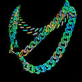 Hip Hop Rapper's Party Jewelry 18mm Gold Plated Brass 5A CZ Diamond Glow in the Dark Iced Out Miami Cuban Link Chain Necklace