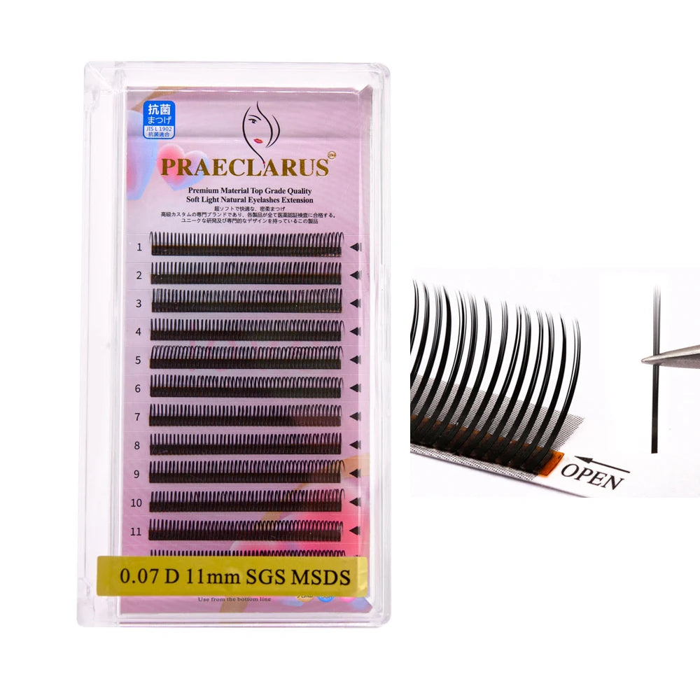 Professional Advanced 5D Flora 1st Auto Blossom Matte Easy Fan 0.07mm Thickness Velvetmink Lashes Natural Eyelash Extensions