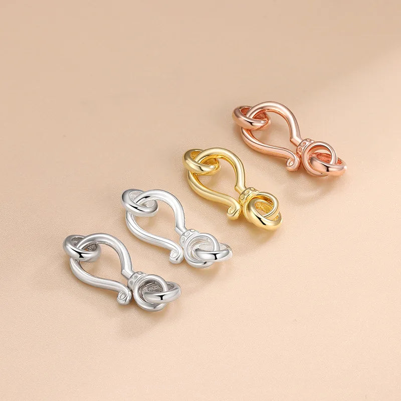 S Shape S925 Sterling Silver Clasps Jewelry Accessories Double Closed Jump Ring Clasps