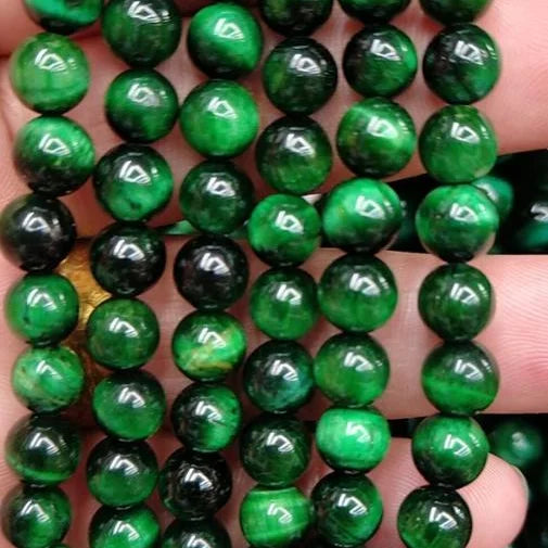 Wholesale Beads Natural Stone Beads 8mm Green Tiger Eye Stone Beads for Jewelry Making