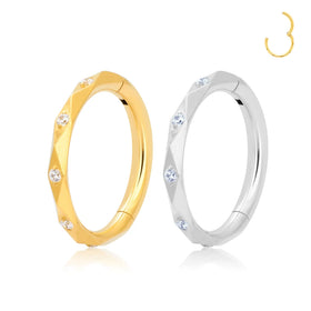ASTM F136 Titanium Nose Septum Ring CZ 16G Hinged Segment Ear Cartilage Tragus Earrings Helix Daith Clicker Piercing Jewelry