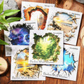 10 Sheets/pack PET Stickers Broken Wall Illusion Series Three-dimensional Wall Hole DIY Decorative Stickers 6 Styles