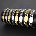 Wholesale Fashion Hip Hop Geometric Wedding Cuban Chain Stainless Steel Bracelet 6mm/8mm/10mm/12mm 18K Gold Plated Gift Party