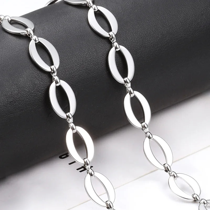 Wholesale Shiny Stainless Steel Handmade O Shape Chain Roll Fine Jewelry Making Accessories New Collection Necklace