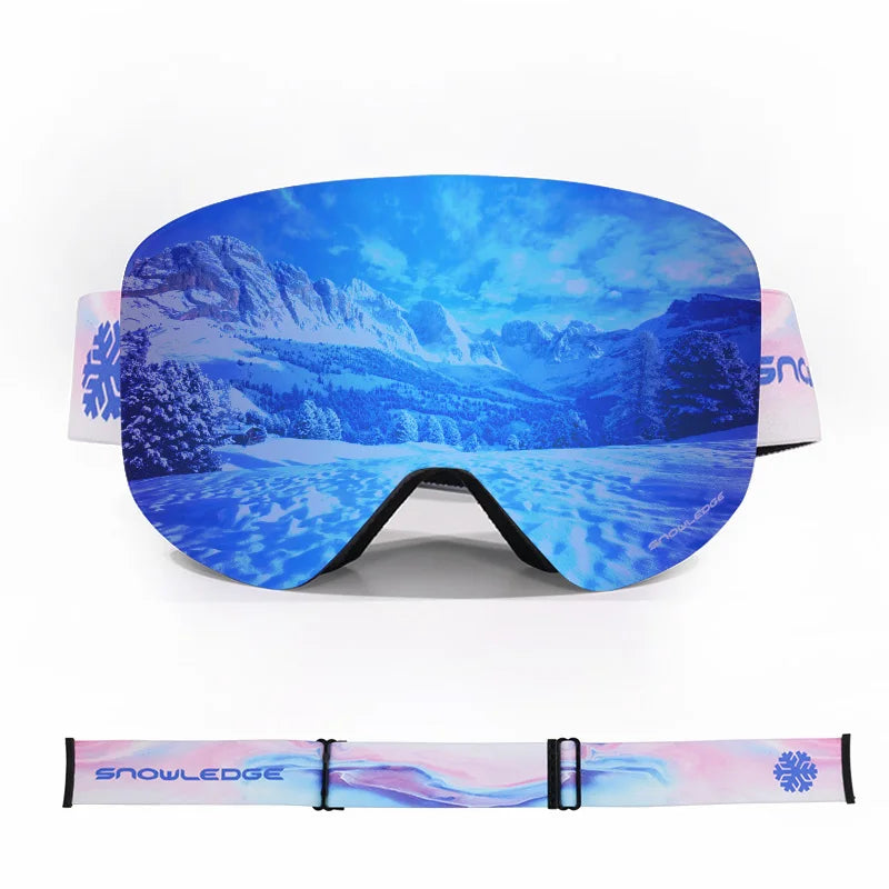 Anti Fog Snow Cycling Sports Outdoor Glasses PC TPU Black Frame Lightweight Waterproof Breathable Magnetic Lens OEM Service