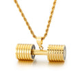 KALEN Domineering Fashion Sports Stainless Steel Dumbbell Pendant Necklace