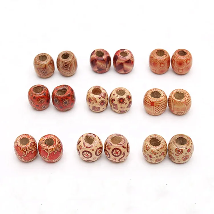New Launched 9x10mm Fashion Mixed Color Diy Jewelry Accessories Painted Wooden Beads for Jewelry Bracelet