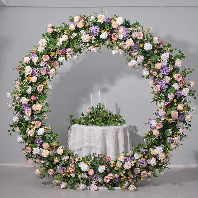Artificial Flower Round Arch Artificial Flower Arrangement Wedding Backdrop Decoration