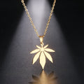 CAOSHI Jewelry Accessories Gold Silver Color Leaf Link Chain Leaf Necklace for Women Men Girls Maple Leaf Pendant Charm Necklace